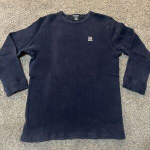 Polo Ralph Lauren Big & Tall Men's‎ Gray Waffle Knit Thermal Flag Logo T-Shirt